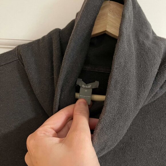 Aerie Oversized Funnel Neck Sweatshirt Medium Grey - Picture 2 of 8
